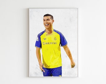 Cristiano Ronaldo Al-Nassr Poster 2023, Arte mural, decoración, Fútbol, fútbol, CR7, Estilo de pintura