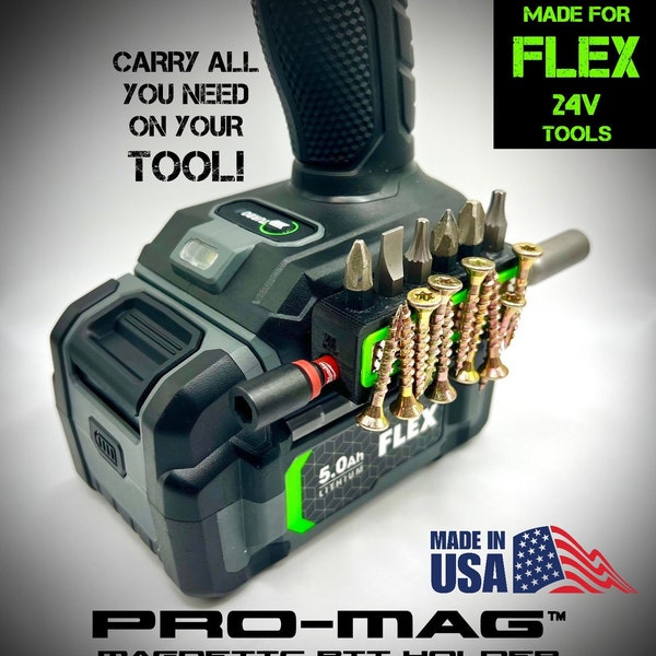 FLEX 24v Pro-Mag™ Low Profile Magnetic Bit Holder - *Made in USA*