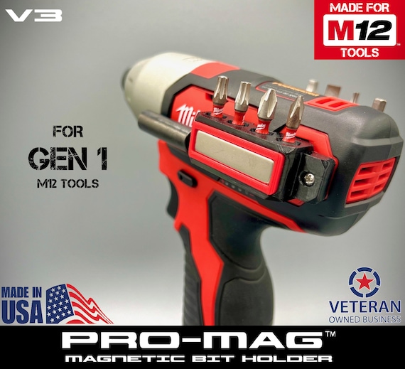 Milwaukee M12 Gen 1 Pro mag V3.0 Upgraded Magnetic Bit Holder made in USA Fits Gen 1 M12 Fuel and Non fuel Tools Etsy