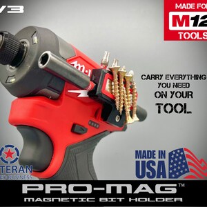 Milwaukee M12 Gen 2 & Gen 3 FUEL Pro-Mag™ V3.0 Upgraded Magnetic Bit Holder *Made in USA* Works with Gen 2+ M12 Brushless Tools