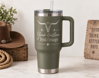 Vaso personalizado grabado con láser, taza de acero inoxidable personalizada, regalo estilo western, vasos personalizados.