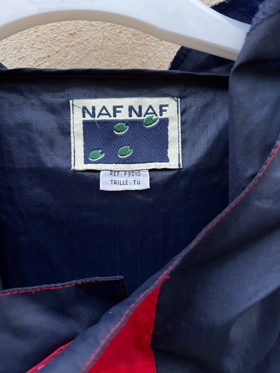NAF NAF Vintage 90s hooded WINDBREAKER size tu Re… - image 5