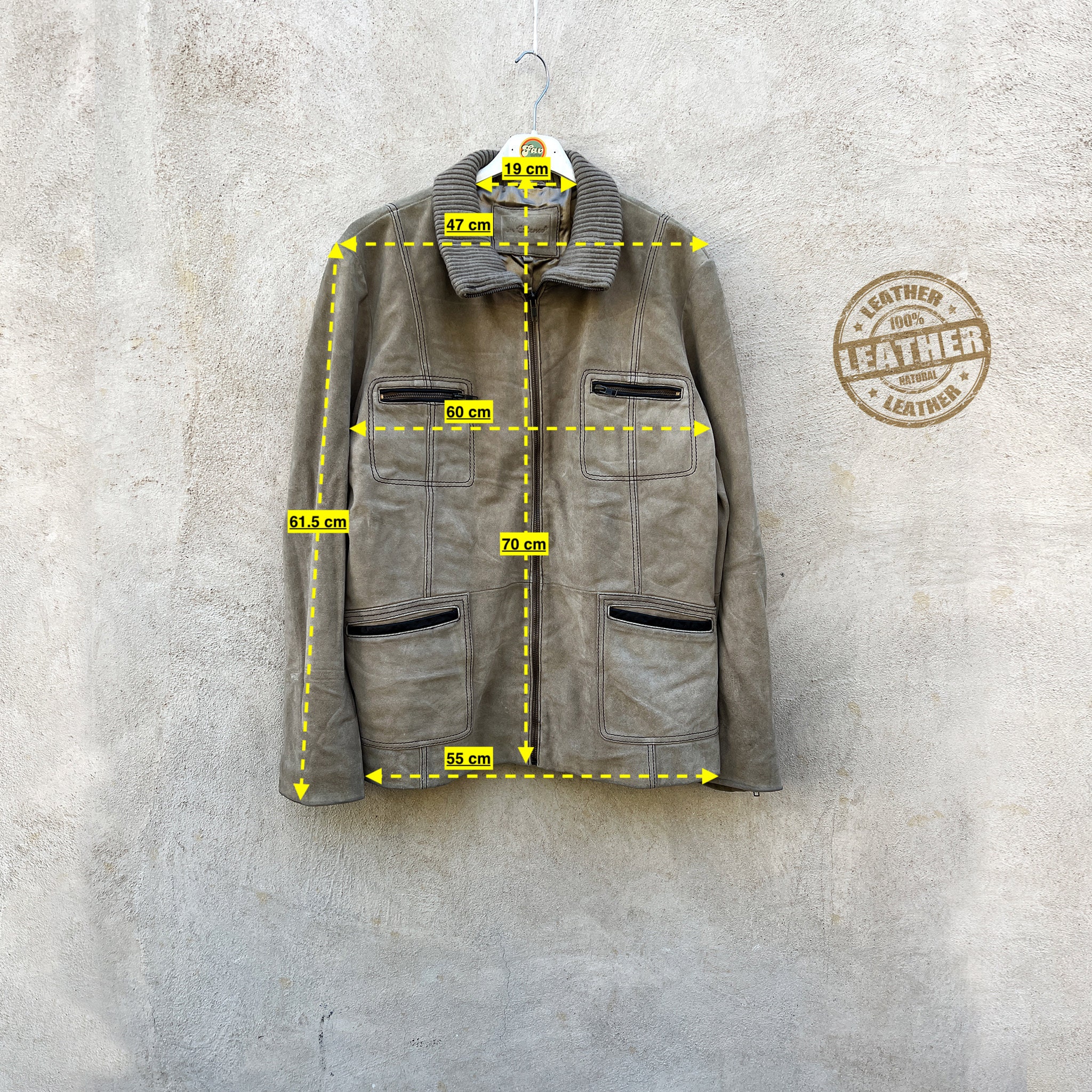 ジャケット・アウター Old Euro Gray Suede Double-Zip Blouson Men Retro Faux Suede Leather Short Coat Jacket