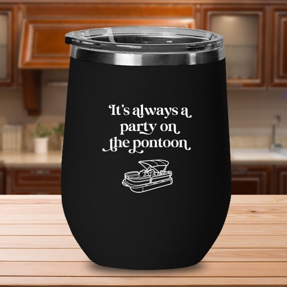 Pontoon Wine Glass, Pontoon Boat Gifts, Pontoon Owner Gift, Boat  Accessories Gifts for Women 