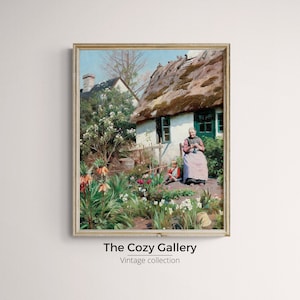 Nonna Cottagecore landscape vintage printable art ready to print,  Rustic Farmhouse decor with grandma printable art spring summer