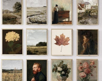 French Cottage gallery set 12,  Farmhouse decor neutral vintage prints, Neutral Best Seller Printable art