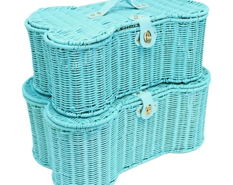 Blue Dog Toy Storage Basket - new puppy gift hamper