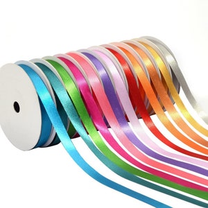 ECO FRIENDLY Double Faced Satin Ribbon Roll - Gift Wrap Crafts Decoration - Made in The UK - Multiple Colour Size Choices