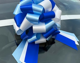 Big Blue Car Bow – Large Gift Decoration (25cm)