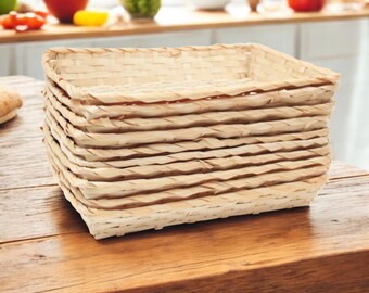 10 Rectangular Woven Bamboo Baskets – Gift Hampers, Shop Display