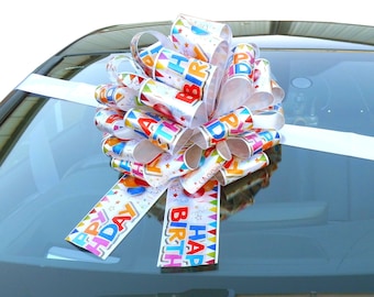Giant New Car Bow - 42cm diameter HAPPY BIRTHDAY gift bow