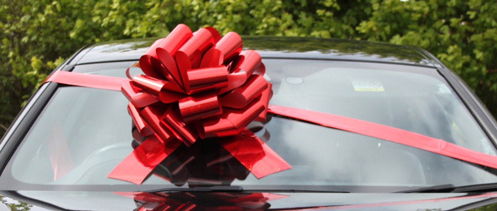Big Red Car Bow With Ribbon - Gift Bow for New Cars, Christmas, Large ...