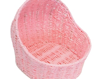 Pink Bassinet Gift Basket - Baby shower, baby girl hamper basket, nursery decoration, storage (2 sizes)