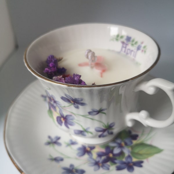 Bougie tasse Upcycling parfum chèvrefeuille