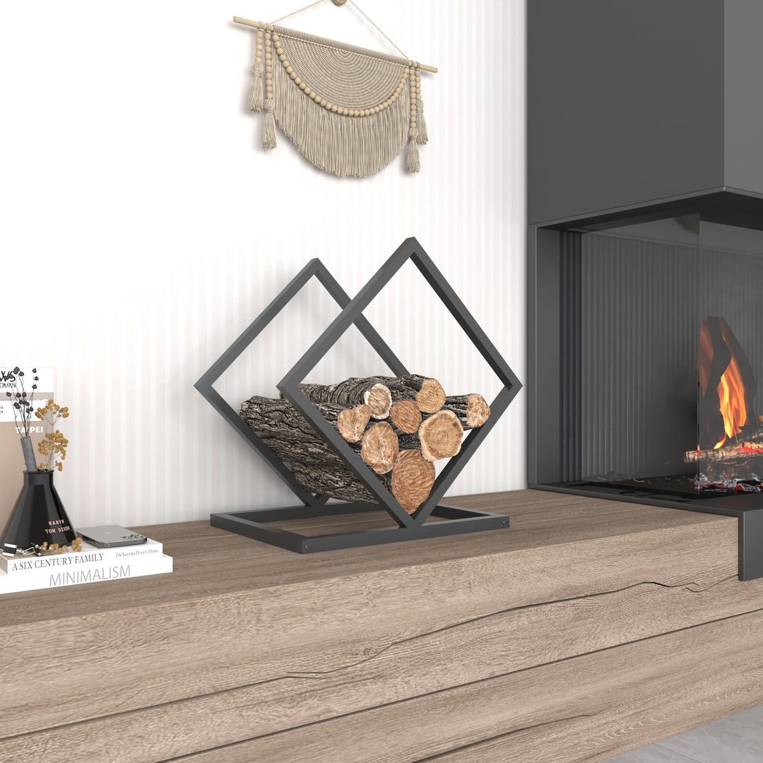 Firewood Log Rack, Wood Storage, Minimalist Home Decor, Log Holder ...