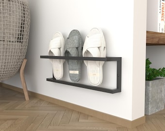 Minimalist Slipper Storage Organizer, Slipper Shoe Storage, Housewarming Gift, Minimalist Shoes Organizer, Slipper Rack for Entryway