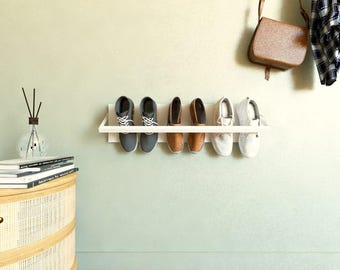 Shoe Storage, Wall Mounted Shoe and Slipper Rack, Minimalist Metal Slipper and Shoe Organizer, Housewarming Gift, Slipper Rack for Entryway