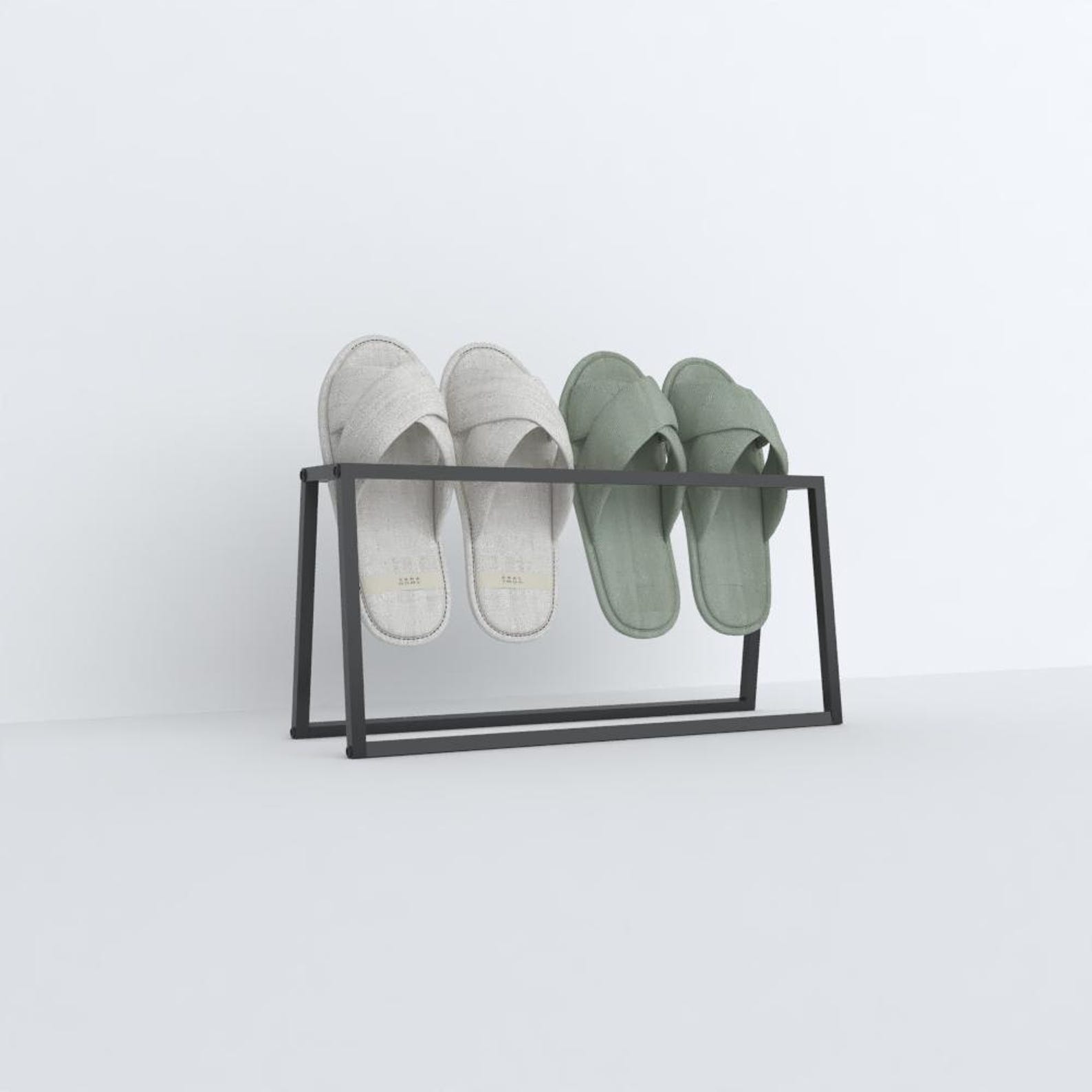 Slipper Rack for Entryway, Minimalist Metal Slipper and Shoe Storage ...