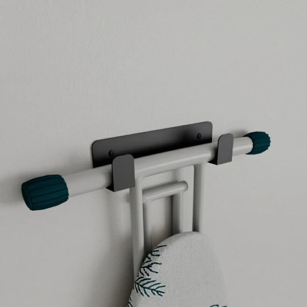 Wall Mounted Ironing Board Holder Metal Laundry Organizer Space Saving Iron Storage Rack Home