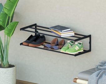 Slipper Shoe Stand Rack Storage, Wall Mounted Shoe and Slipper Rack, Metal Slipper Holder that Complements Your Home Decor,Housewarming Gift