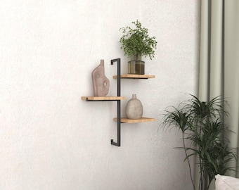 Floating Shelf with Shelf Brackets, Farmhouse Shelf, Living Room Shelf, Kitchen Shelf, Industrial Shelf