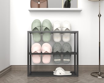 Minimalist Metal Slipper and Shoe Storage Organizer, Housewarming Gift, Minimalist Shoes Organizer, Slipper Rack for Entryway