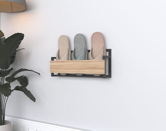 Slipper Shoe Storage, Minimalist Slipper Storage Organizer, Housewarming Gift, Minimalist Shoes Organizer, Slipper Rack for Entryway