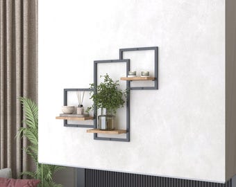 Floating Shelf with Shelf Brackets, Farmhouse Shelf, Living Room Shelf, Kitchen Shelf, Industrial Shelf