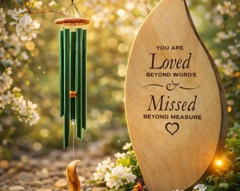 Engraved Memorial Wind Chime – Sympathy Gift, In Loving Memory - Mother's day gift
