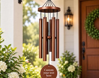 Personalized Memorial Wind Chime, Engraved Sympathy Gift, Aluminium Tubes, Remembrance Tribute