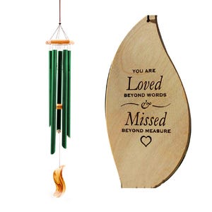 Personalized Memorial Wind Chime Gift - Custom Engraved Windchime - In Loving Memory Outdoor Decor - Sympathy Gift for Loss