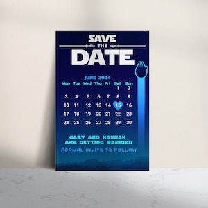Nerdy Wedding Save the Date Template Sci Fi Geek Wedding Invitation Editable Template Digital Download DIY Wedding Print at Home Templett