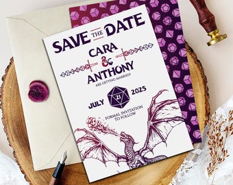 DnD Save the Date | Geek Party Invite | Fantasy Wedding | Easily Editable | Digital Download