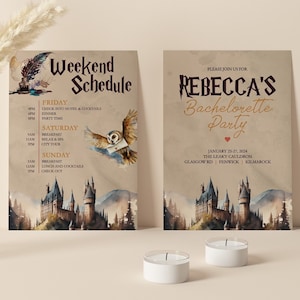 MAGICAL Wizard Bachelorette Weekend Template Fantasy Bachelorette Itinerary Printable Hen Party Events Card Geeky Bachelorette Download