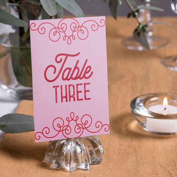 Wes Anderson Wedding Table Numbers Template, Editable Wedding Table Sign, Pink and Red Wedding Printable Sign, Digital Download, Templett