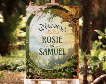 Mucha Wedding Welcome Sign Template, Editable Fantasy Wedding Sign, Printable Geek Welcome Wedding Template, DIY Welcome, Digital Download