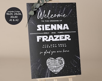 Sci Fi Wedding Welcome Sign Template, Editable Nerdy Wedding Sign, Printable Welcome Wedding Template, DIY Wedding Digital Download