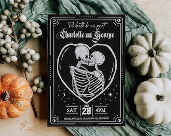 Tarot Card Wedding Invitation Template, Goth Halloween Invite, Till Death Wedding Editable Template, Spooky Wedding, Digital Download