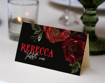 Gothic Wedding Name Cards, Wedding Halloween Place Cards, DIY Wedding Place Names Editable Template, Digital Download