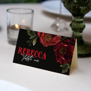 Gothic Wedding Name Cards, Wedding Halloween Place Cards, DIY Wedding Place Names Editable Template, Digital Download