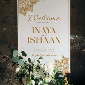 INDIAN Wedding Welcome Sign Editable Template, Hindu Wedding Sign ...