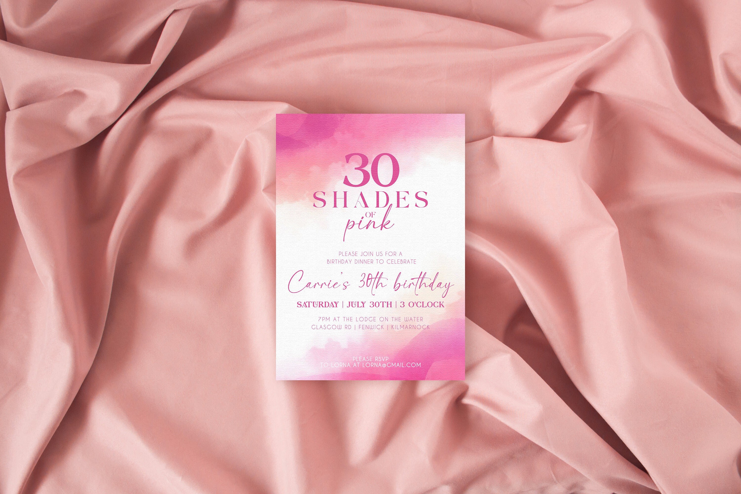 Shades of Pink Birthday Invitation Editable Template Birthday Etsy