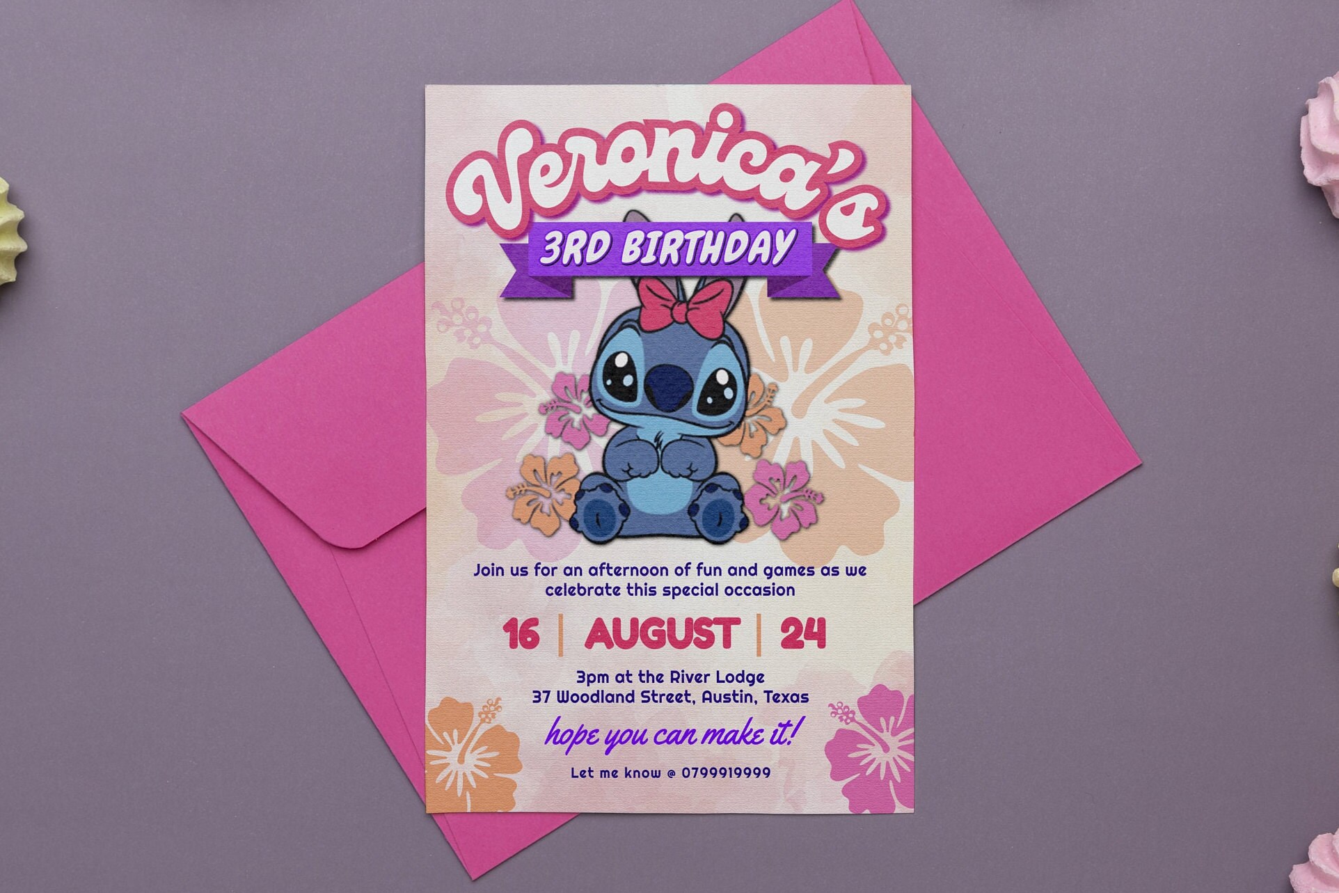 Stitch Birthday Invitation Template Printable Birthday Stitch - Etsy