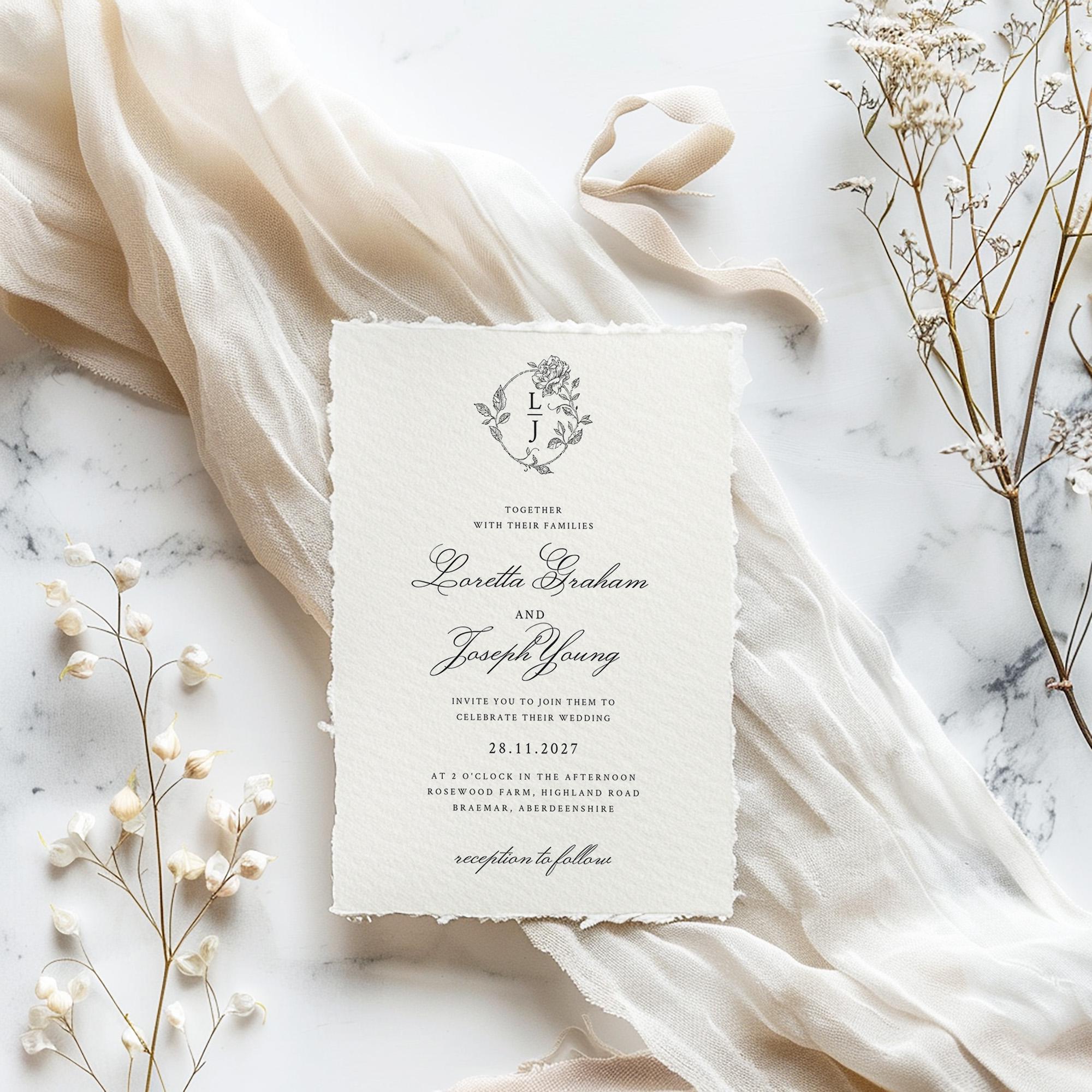 Monogram Wedding Invitation Template