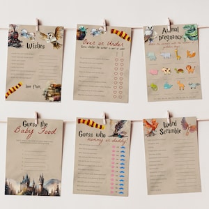 Magical Baby Shower Games Bundle, Wizard Baby Shower Printable Games, Nerdy Baby Shower Editable Templates, Geek Shower, Digital Download