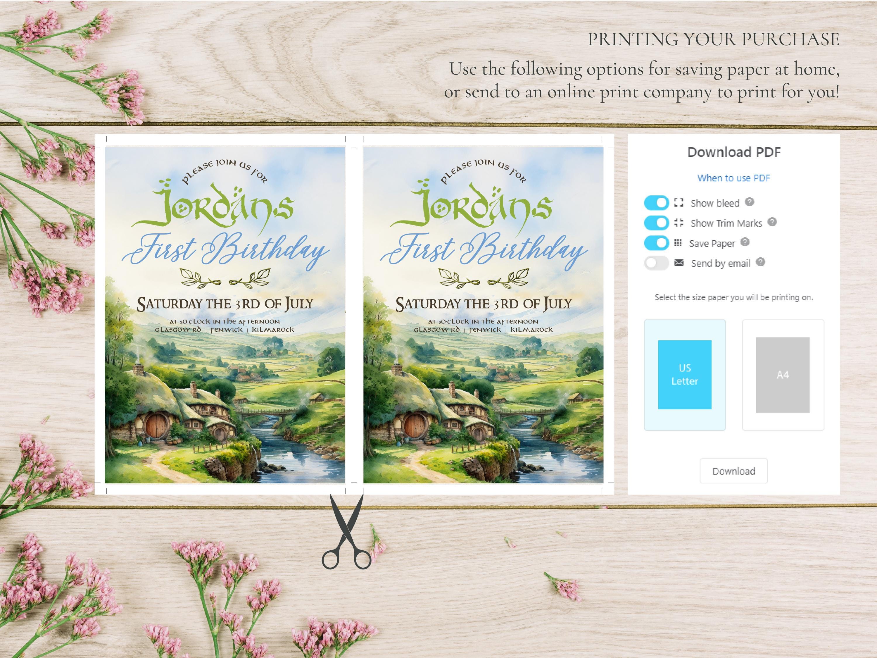 The Hobbit Birthday Large Template Bundle, Editable Nerdy Birthday ...