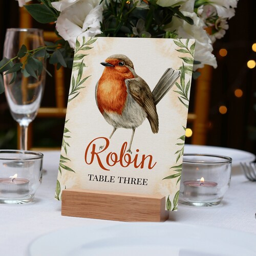 Garden Wedding Table Cards Template Bird Illustrations Nature Wedding Table Numbers Outdoor Wedding Printable Table Cards Easy to Edit