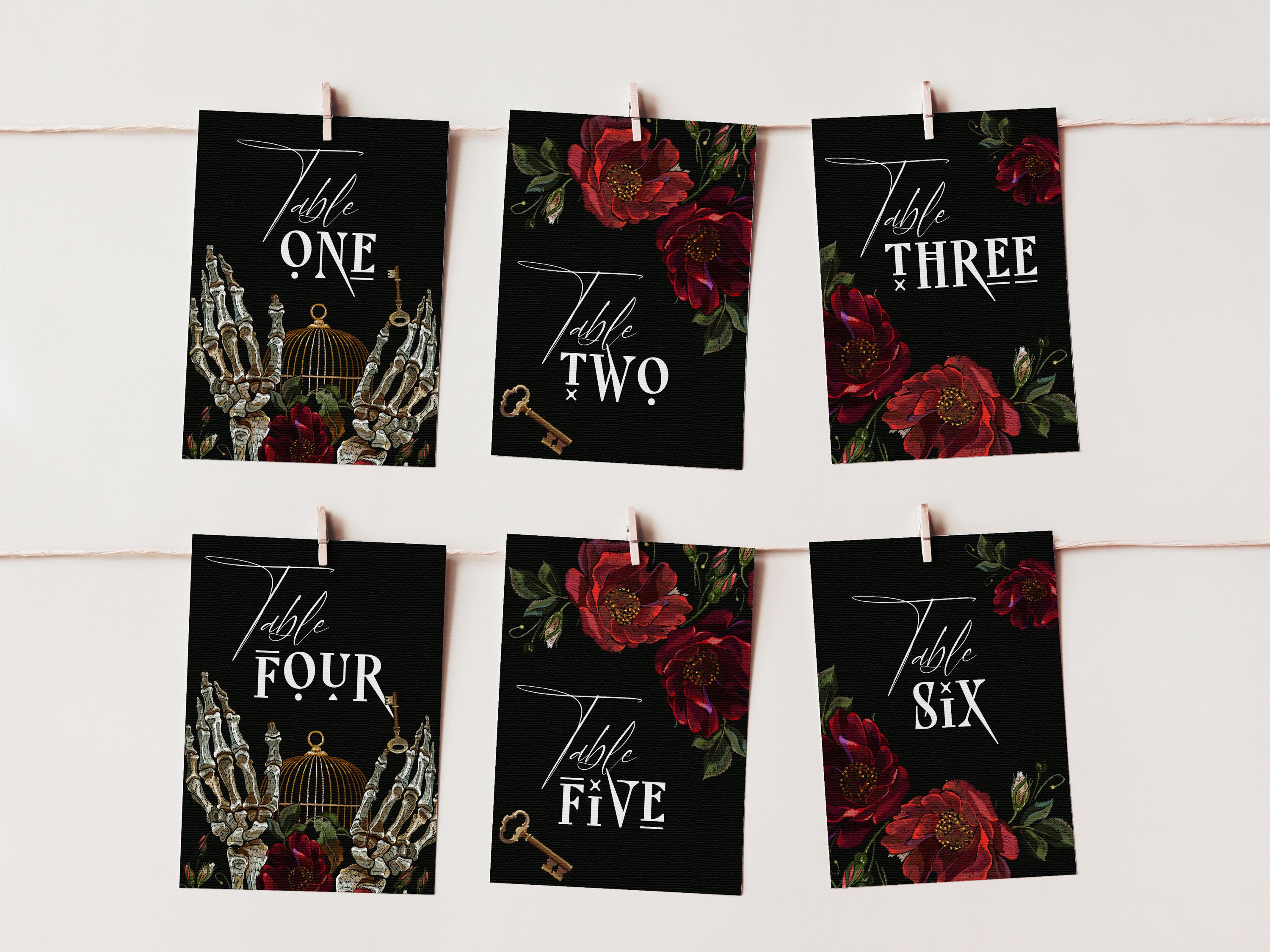 Gothic Halloween Wedding Table Card Bundle: Spooky Seating Plan ...