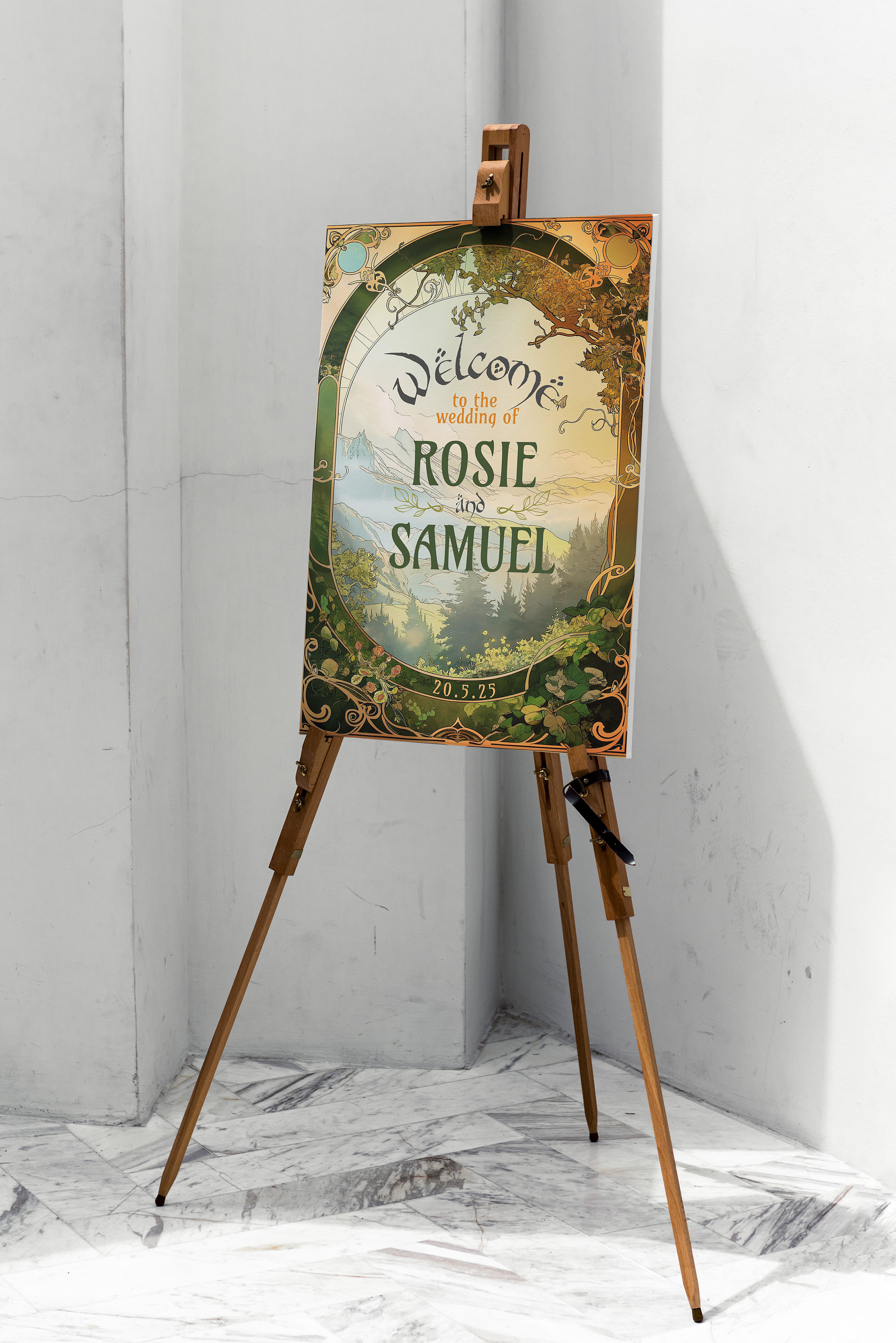 Mucha Wedding Welcome Sign Template, Editable Fantasy Wedding Sign ...