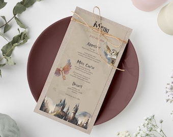 MAGICAL Fantasy Menu Card Template | Wizard Wedding Menu Template | Fantasy Theme Wedding | Easy to Edit | Digital Download